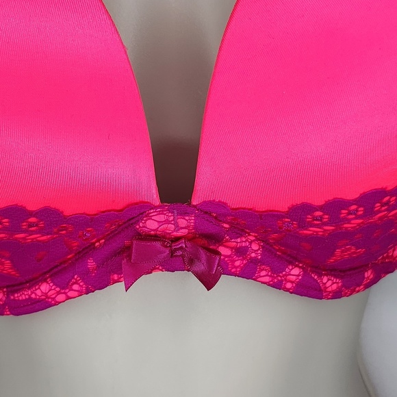 Victoria's Secret Very Sexy Strapless Multiway Hot Pink Purple Lace Bra Size 36D - Picture 3 of 14